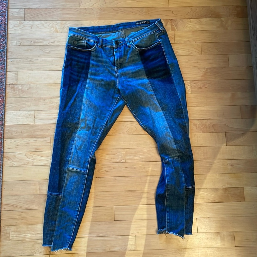 Patchwork skinny cropped jeans
